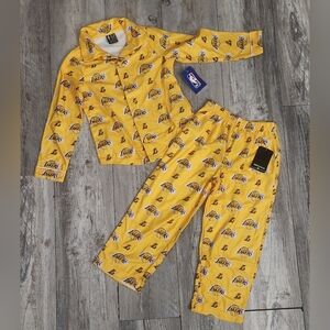 Ultra Game Youth NBA Official "Los Angeles Lakers" 2Piece Button Down Pajama Set